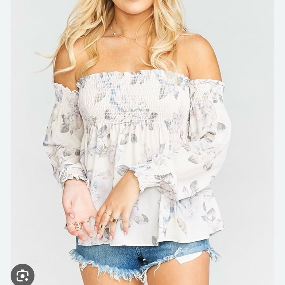 Show Me Your MuMu Raquel Smocked Long Sleeve Top, Size S, Color Everlasting Rose